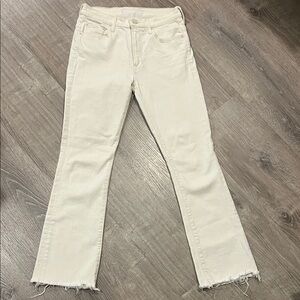 MOTHER Cream Flare Jeans